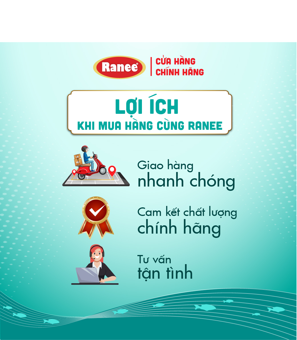 Hộp 10 chai nước mắm nhĩ dinh dưỡng Ranee cá cơm 60N 60ml