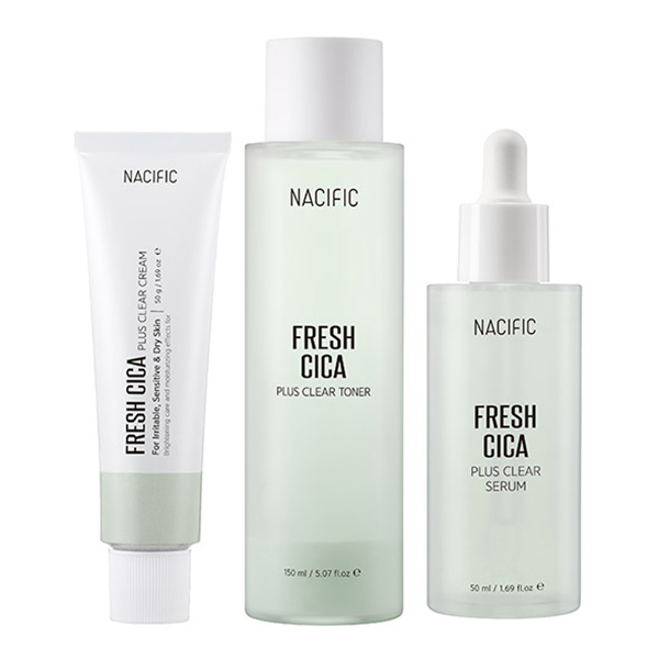 Bộ dưỡng da trị mụn NACIFIC Freh Cica Plus Clear SET (Toner+Serum+Cream)