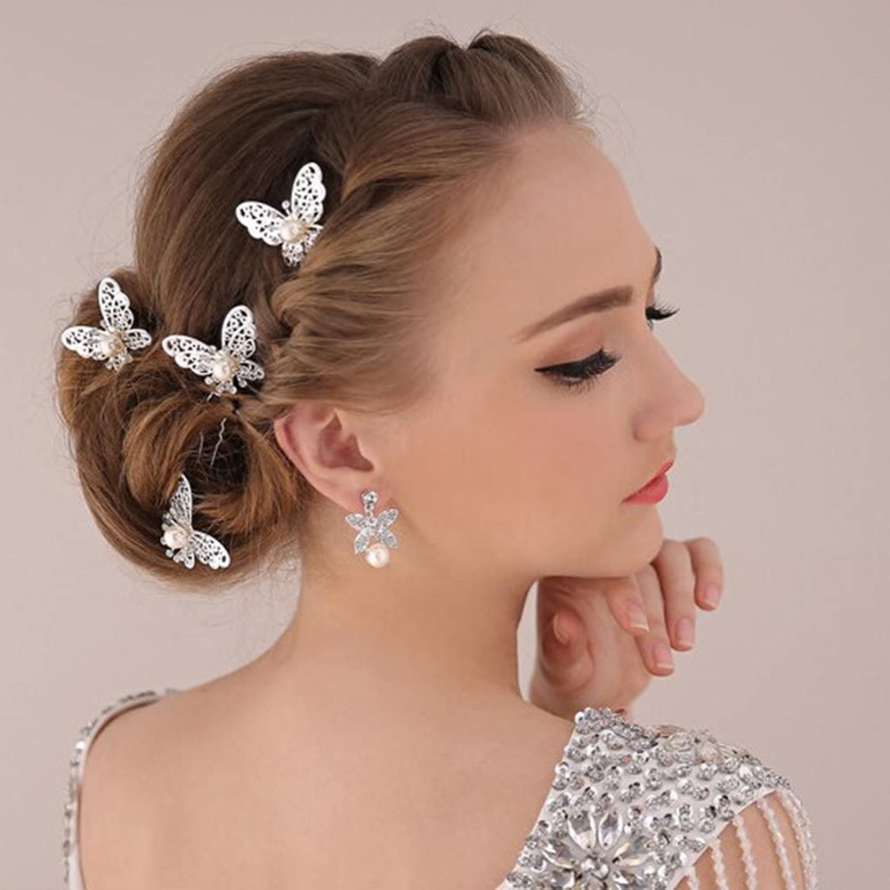 Trâm Cài Tóc Cánh Bướm Đính Hạt Chai, Hai Màu Lựa Chọn, Tạo Điểm Nhấn Phong Cách Khi Tạo Kiểu Khi Chụp Ảnh, Tham Gia Sự Kiện