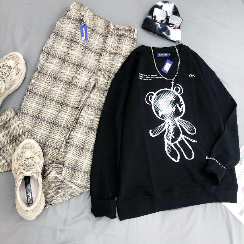 Áo Sweater nam nữ MEANSTORE nỉ da cá oversize Unisex form rộng Ulzzang Streetware Hàn Quốc chất mềm mịn - Gấu DM