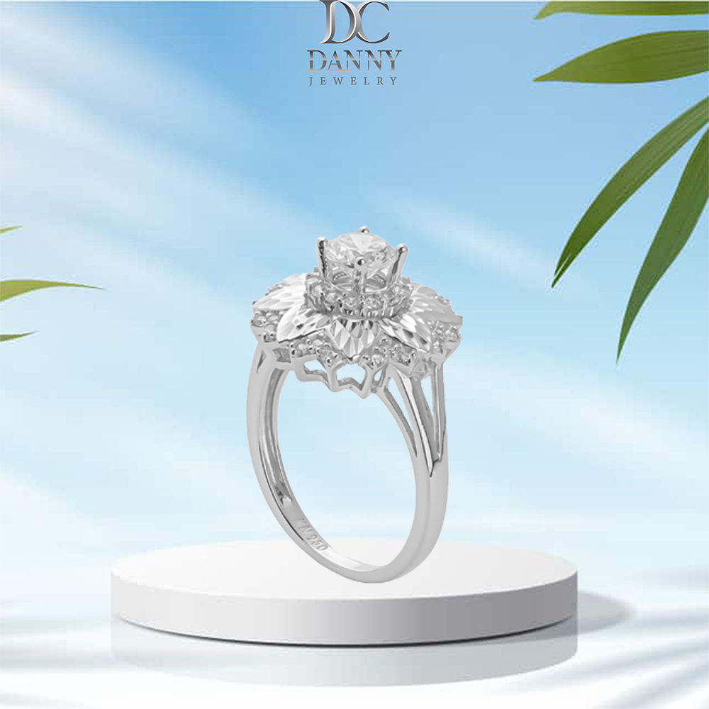Nhẫn Nữ Danny Jewelry Bạc 925 Xi Nước Bạch Kim Đính Đá CZ KI4GZ016