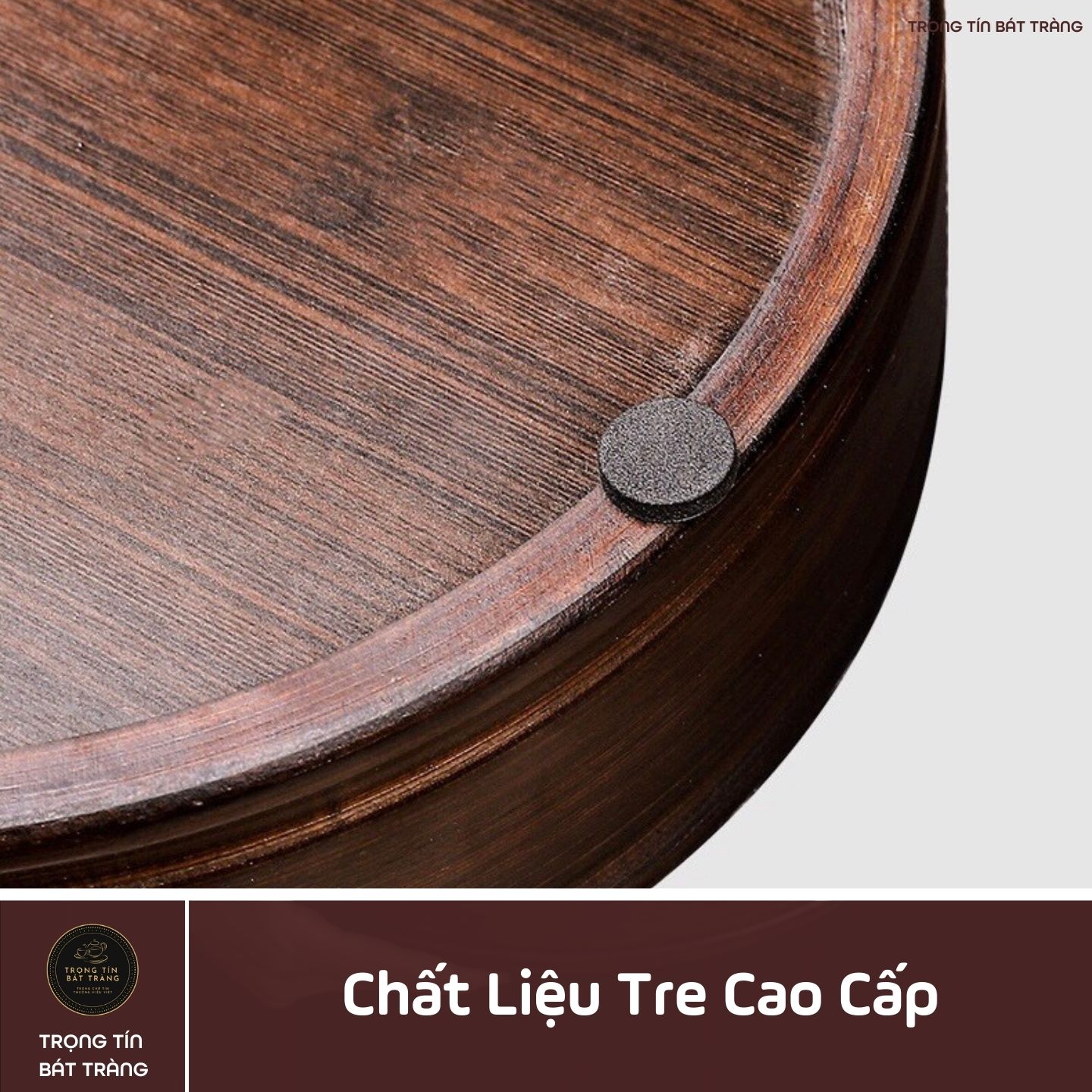 KT 15 Khay Trà Tre Cao Cấp Bầu Dục Nhỏ