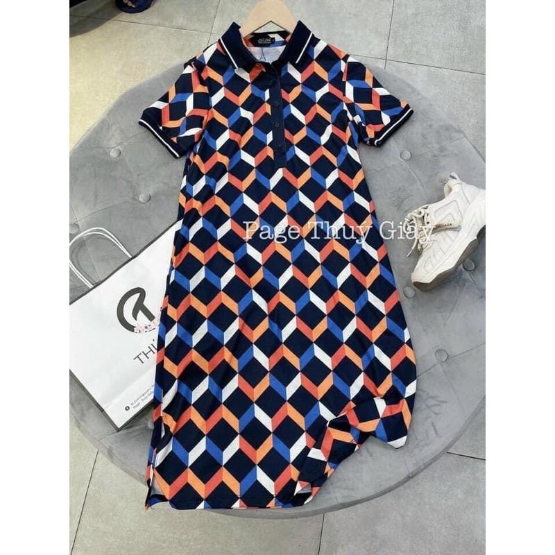 QC167 VÁY POLO KẺ CỔ ĐỨC