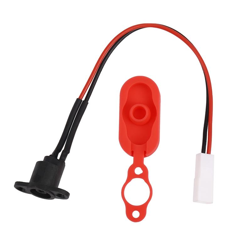 Nắp lỗ sạc xe tay ga điện có cáp sạc Cổng sạc Vỏ nhựa chống nước cho xe tay ga Xiaomi Mijia M365 Màu sắc: Đen