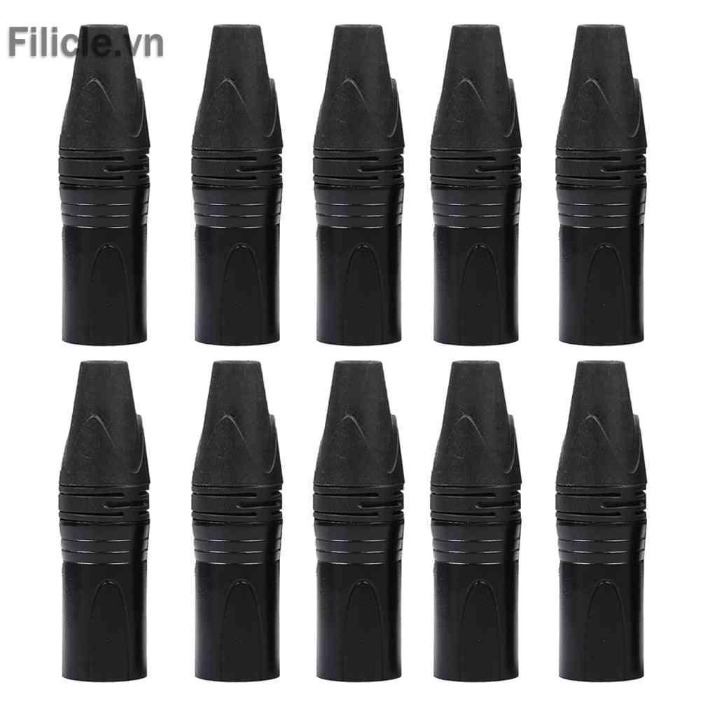 Set 10 Đầu Nối Dây Cáp Âm Thanh Microphone XLR 3Pin