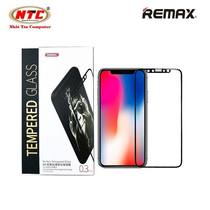 Miếng dán mặt kính cường lực 3D full màn hình Remax GL-09 cho iPhone X (Đen) - Hàng Chính Hãng