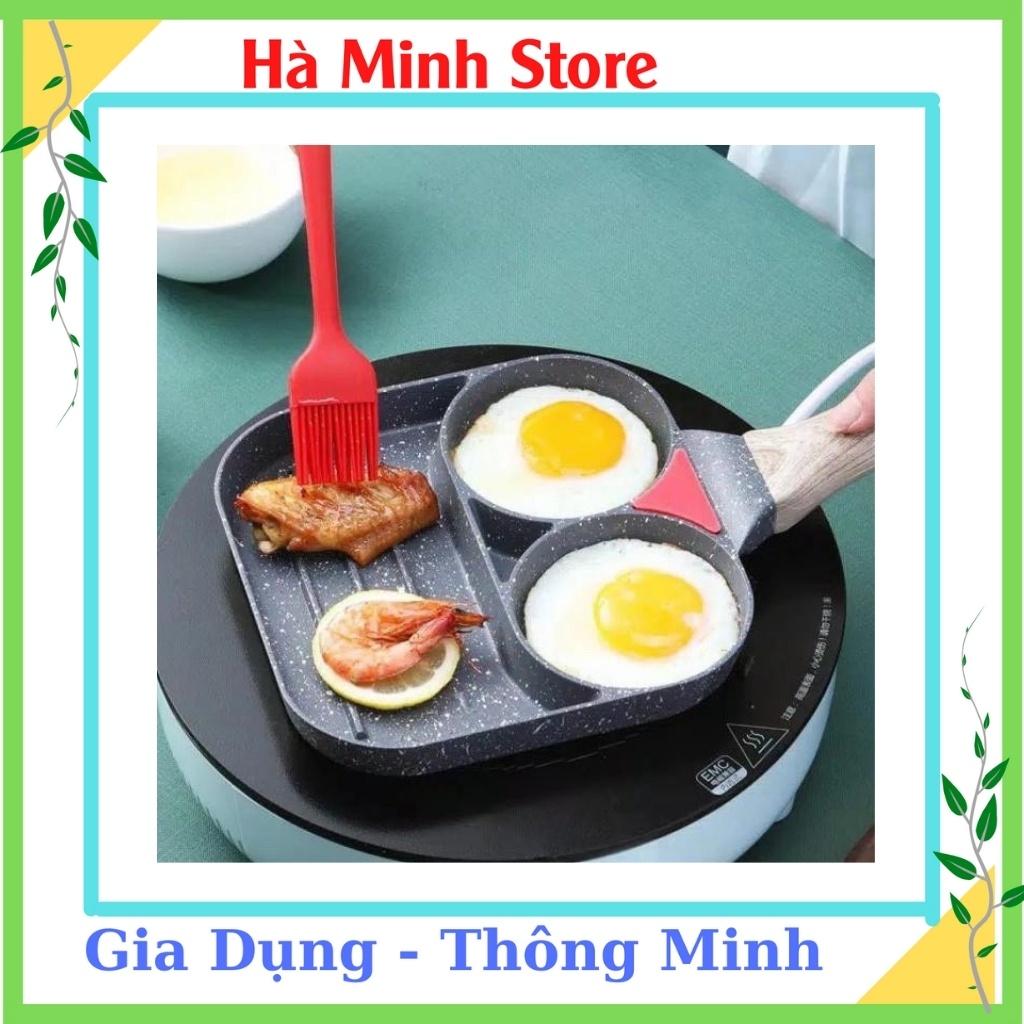 Chảo Chiên Trứng 4 Ngăn, Chảo Đá 4 Ngăn Chống Dính, Chống Chầy Xước Cực Tốt, Dùng Cho Mọi Loại Bếp Gia Dụng Hà Minh