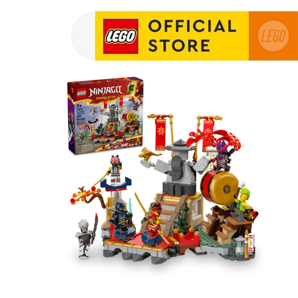 LEGO NINJAGO 71818 Đồ Chơi Lắp Ráp Đấu Trường Ninjago (659 chi tiết)