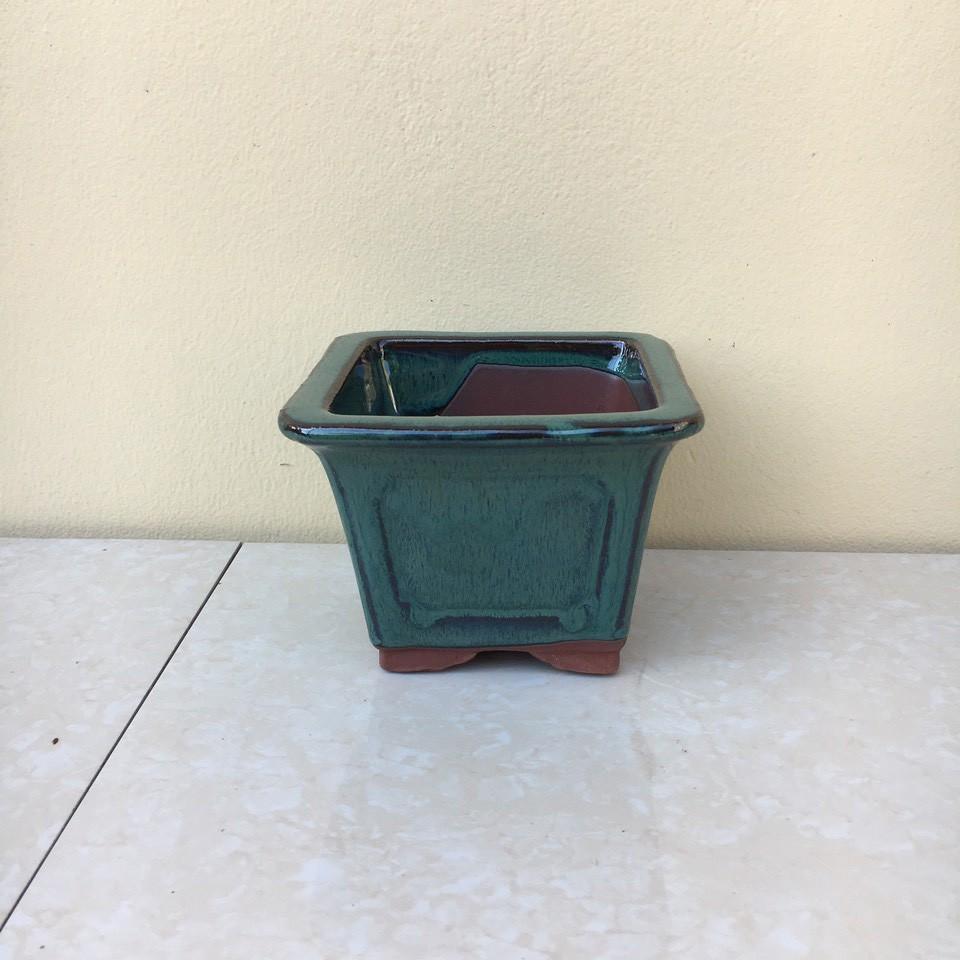 Chậu bonsai Vuông mini men hỏa biến gốm Bát tràng 1 size BM-27