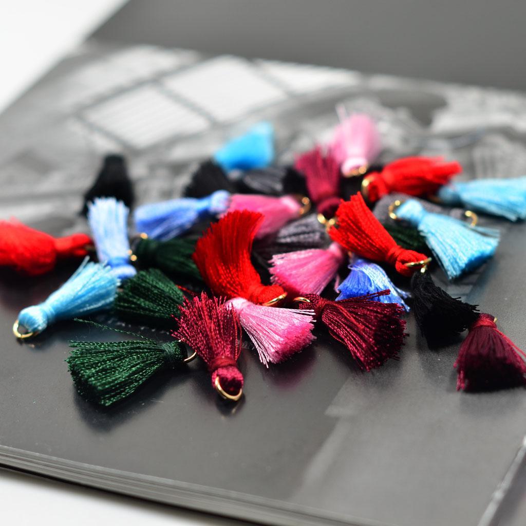 60 Pieces Silk Handmade Tiny Soft Tassels Mini Tassels,Colorful Tassels, Earring Tassels Assorted Colors 23mm