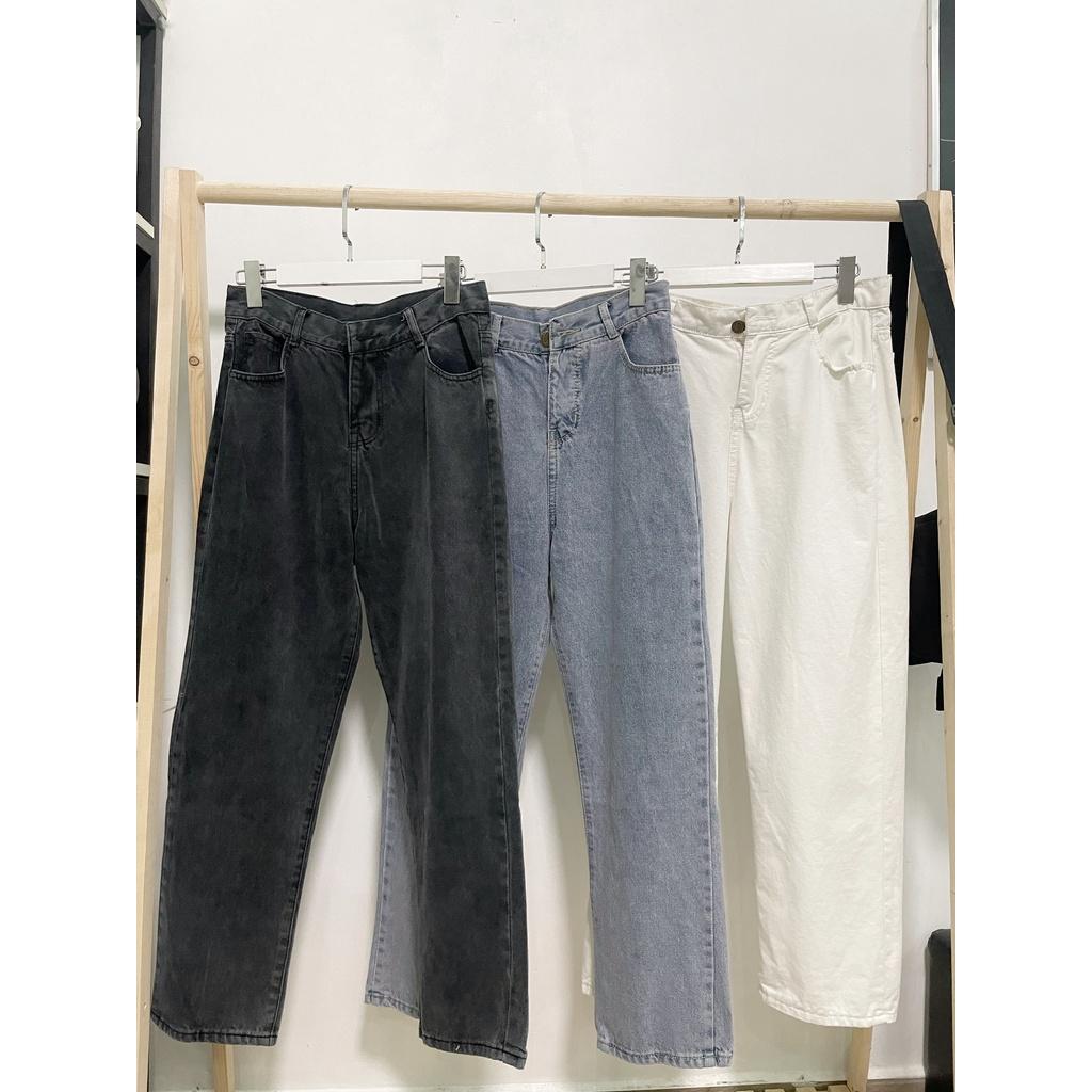 Quần Jeans Ống Rộng Lưng Cao Boin shop Phong Cách Ulzzang phù hợp cho cả nam và nữ