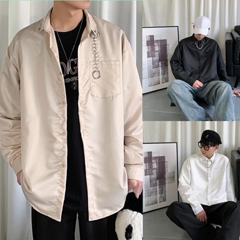 Áo Sơ Mi Nam Tay Dài Dáng Rộng Thời Trang Phong Cách