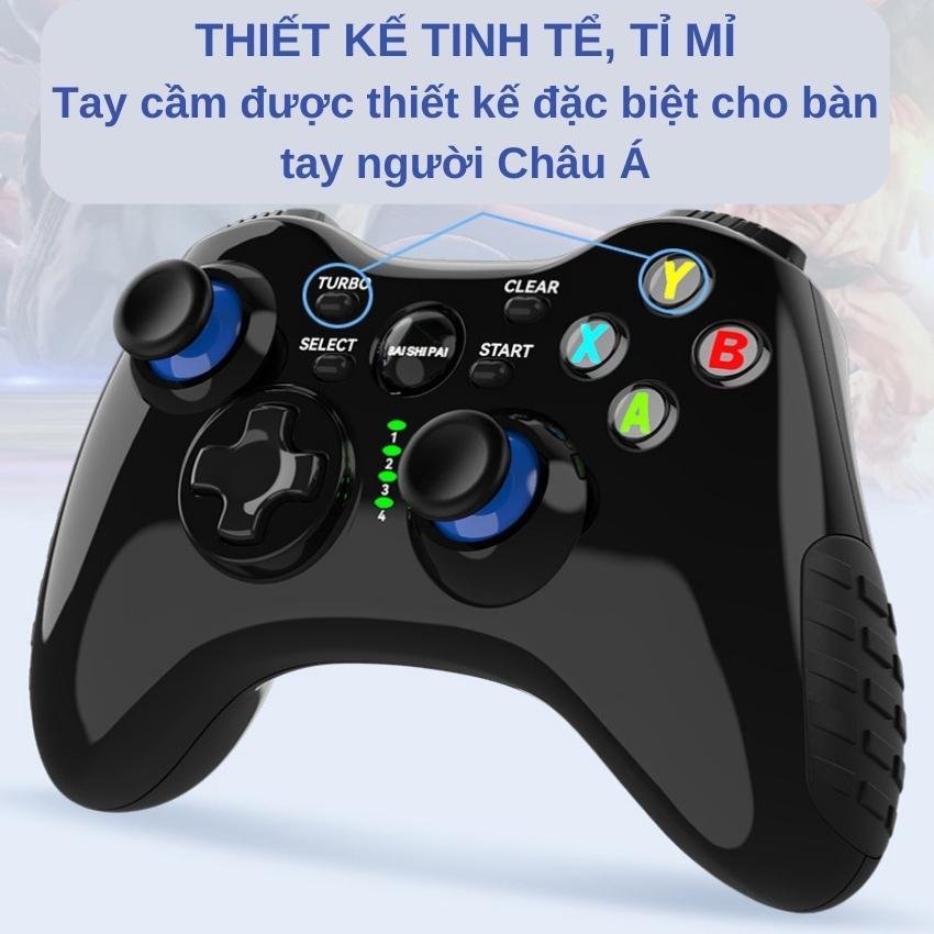 Tay cầm chơi game không dây G1Pro thiết kế đẹp có rung kết nối dễ dàng chơi game mượt mà không có độ trễ - Bộ điều khiển trò chơi không dây cho TV, PC, Laptop, Xbox360