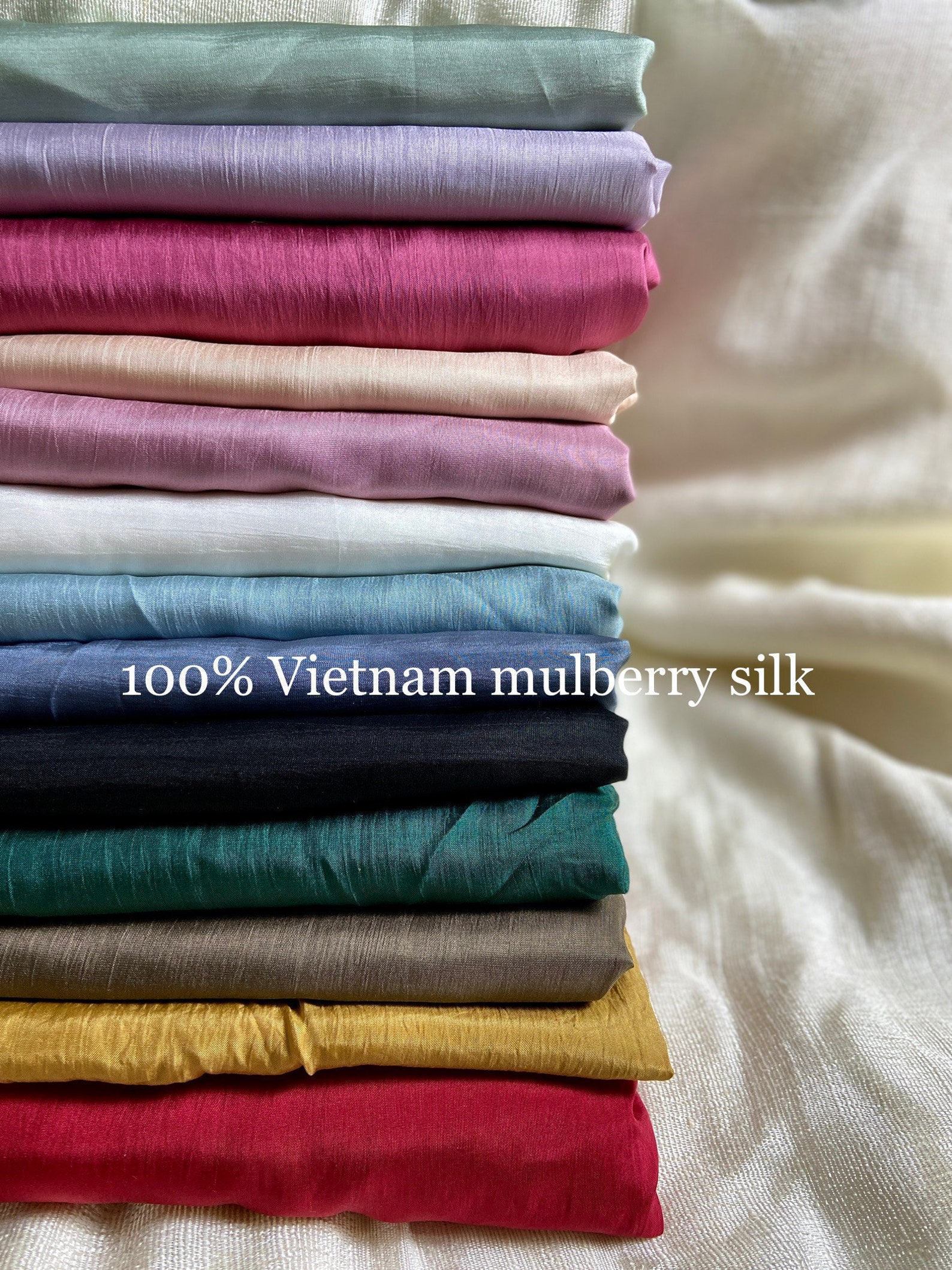 Vải Lụa Tơ Tằm - Tằn Lu Palacesilk may các loại váy áo, 100% silk #mềm#mượt#nhẹ & thoáng, khổ rộng 90cm