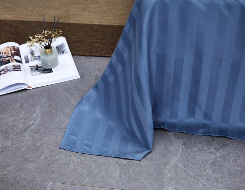Bộ Chăn Ga Gối 4 Món Kẻ Sọc Cotton 3F Cao Cấp
