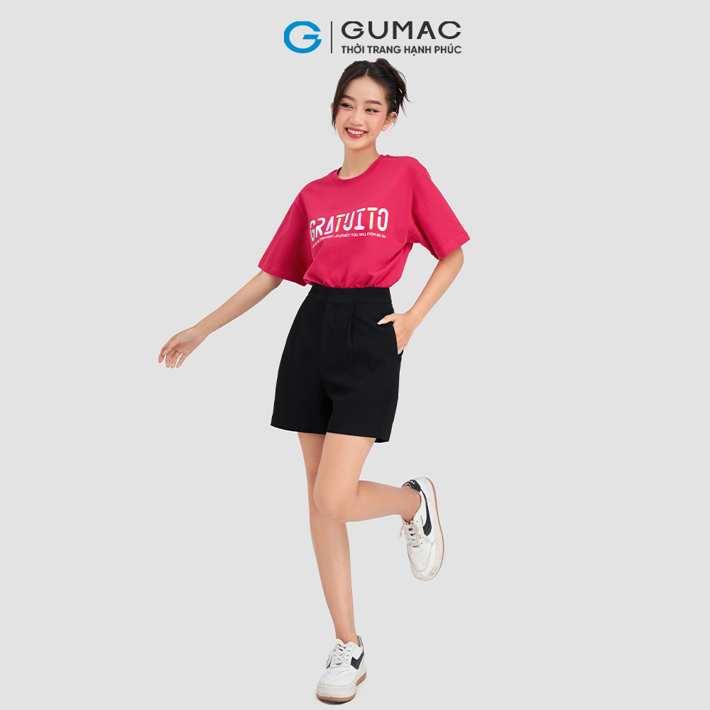 Áo thun in chữ thời trang GUMAC ATD03042