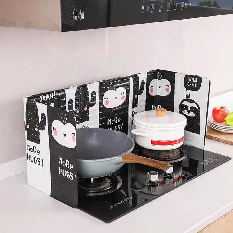 Tấm chắn dầu mỡ cách nhiệt tiện lợi họa tiết bắt mắt - Khung nhôm chống văng dầu mỡ, chắn gió bếp gas HOẠ TIẾT mẫu mới