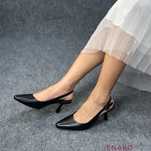 Giầy cao gót nữ Enako Tp13677 - slingback mũi vuông nhỏ gót mảnh cao 7cm