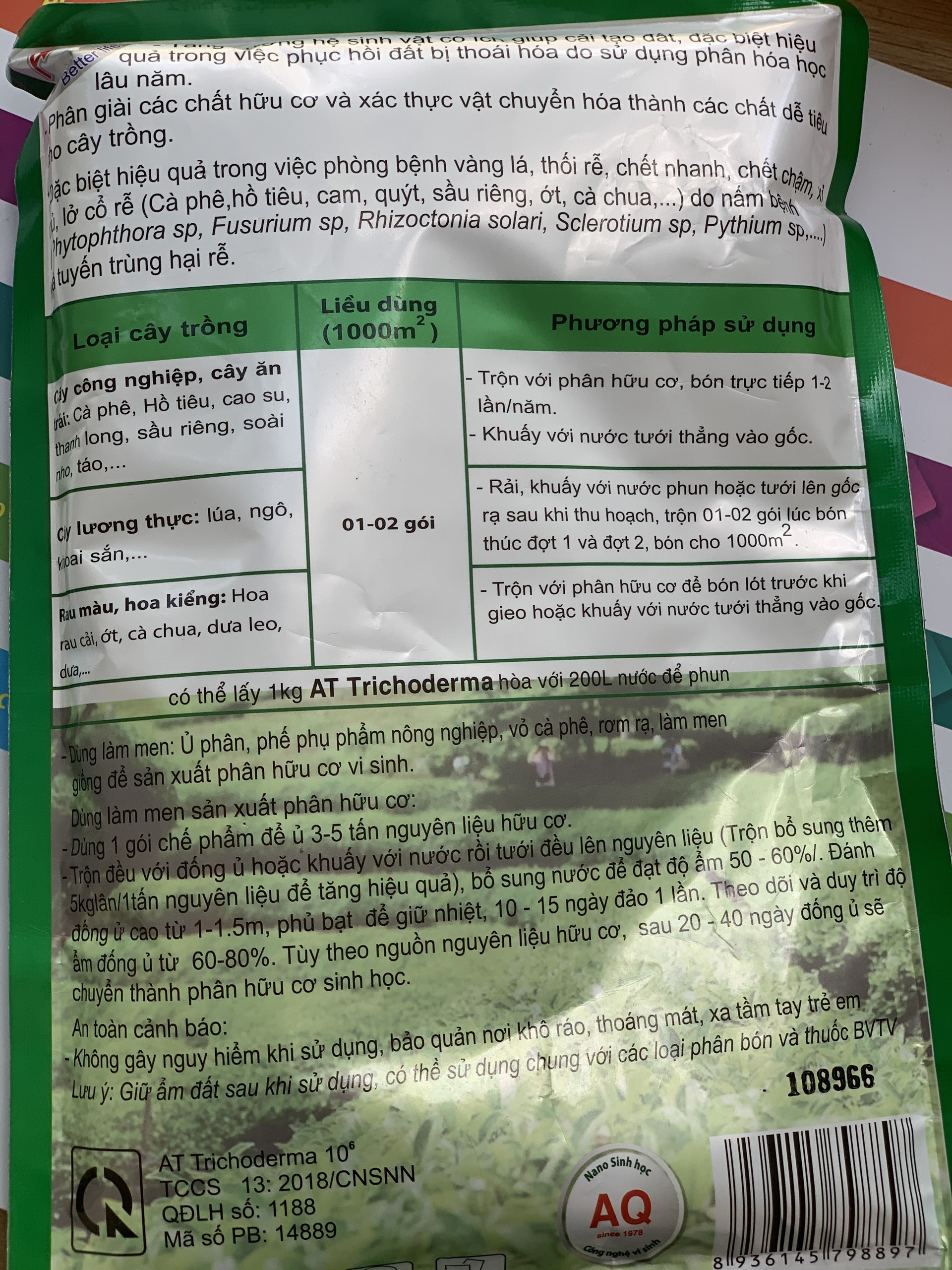 [Có sẵn] Nấm Trichoderma, nấm Trico, Ủ phân, ủ vỏ cà phê nhanh hoai mục - AT Trichoderma 1kg