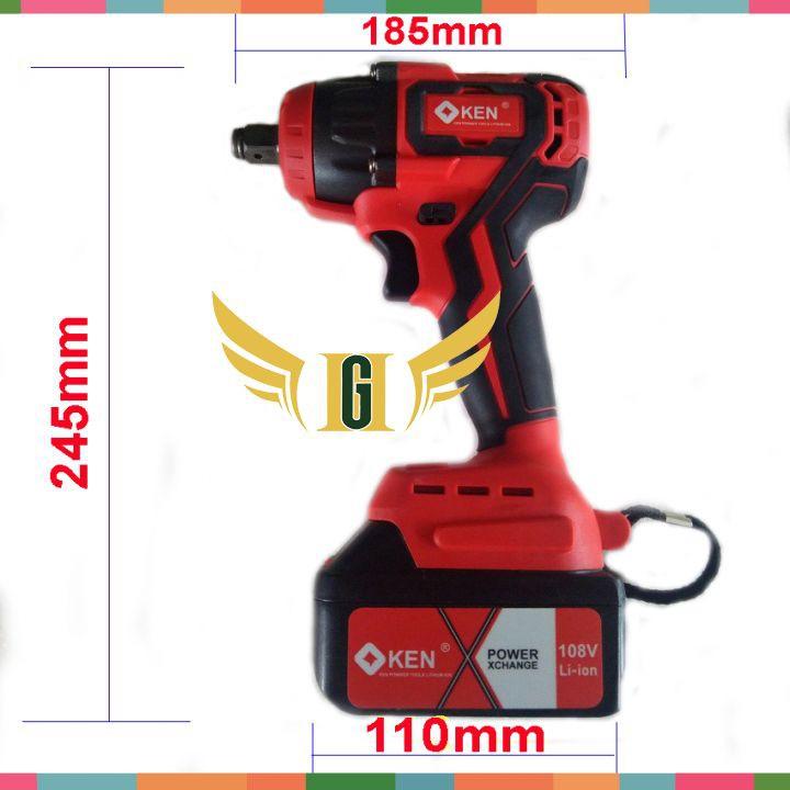 MÁY SIẾT BULONG KEN 108V , 2 PIN + 10 PHỤ KIỆN ĐI KÈM