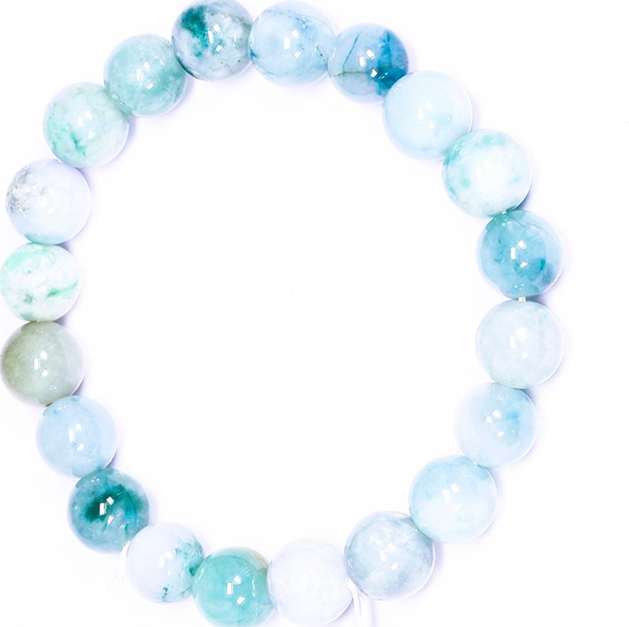 Vòng tay đá cẩm thạch phì thúy size hạt 10mm mệnh hỏa, mộc - Ngọc Quý Gemstones