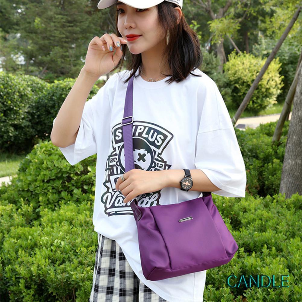 Túi đeo chéo chất liệu nylon cỡ lớn cho nữ thiết kế khóa kéo tiện dụng