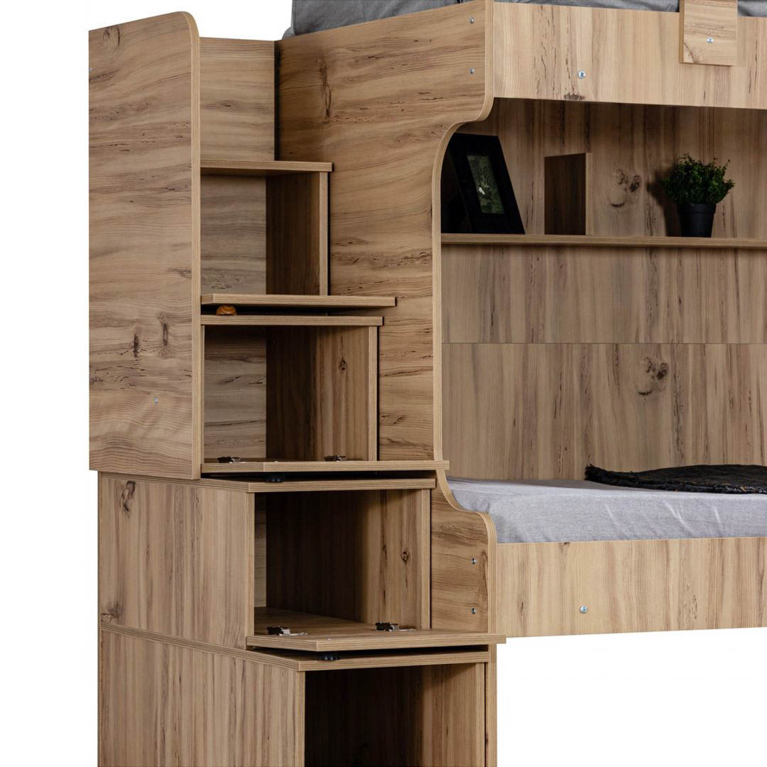 Giường tầng gỗ hiện đại cho bé SMLIFE Sinyority | Gỗ MDF dày 17mm chống ẩm | D234xR106xC190cm