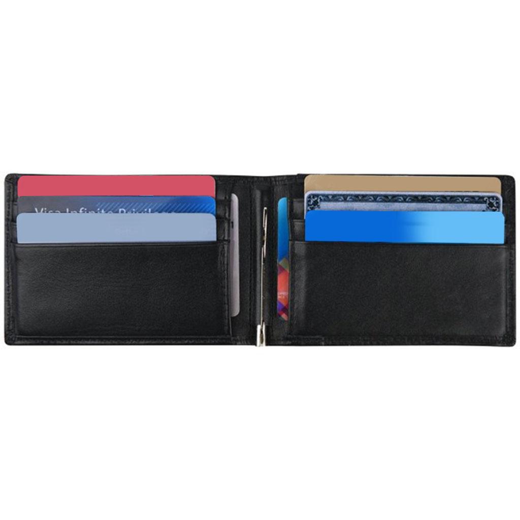 Men Minimalist Front Pocket Wallet, Leather Card Holder RFID Blocking Money Clip