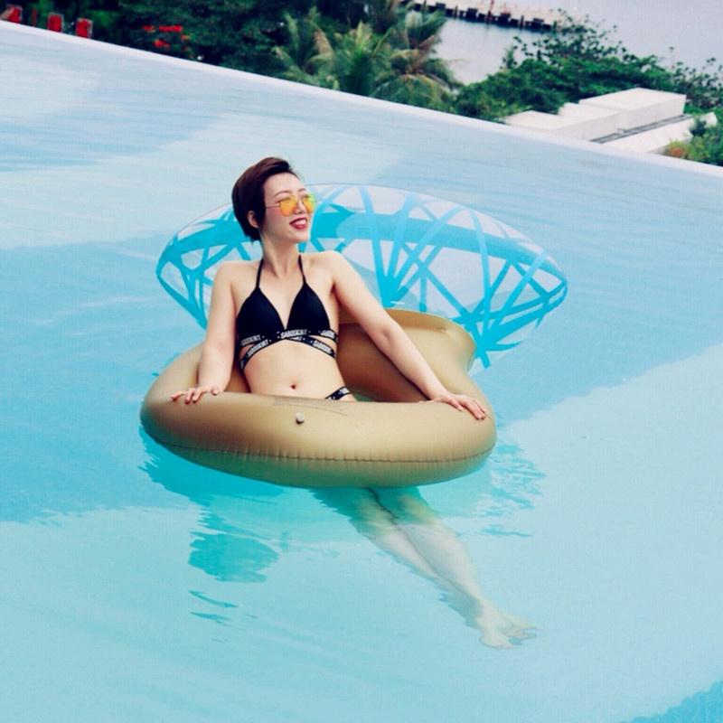 140cm Kim cương Vòng tròn Bơi bơm hơi Vòng bè Bể bơi Phao bơi Vòng dành cho Phụ nữ Người lớn Đạo cụ Ảnh Đồ chơi Bể bơi Tiệc bãi biển