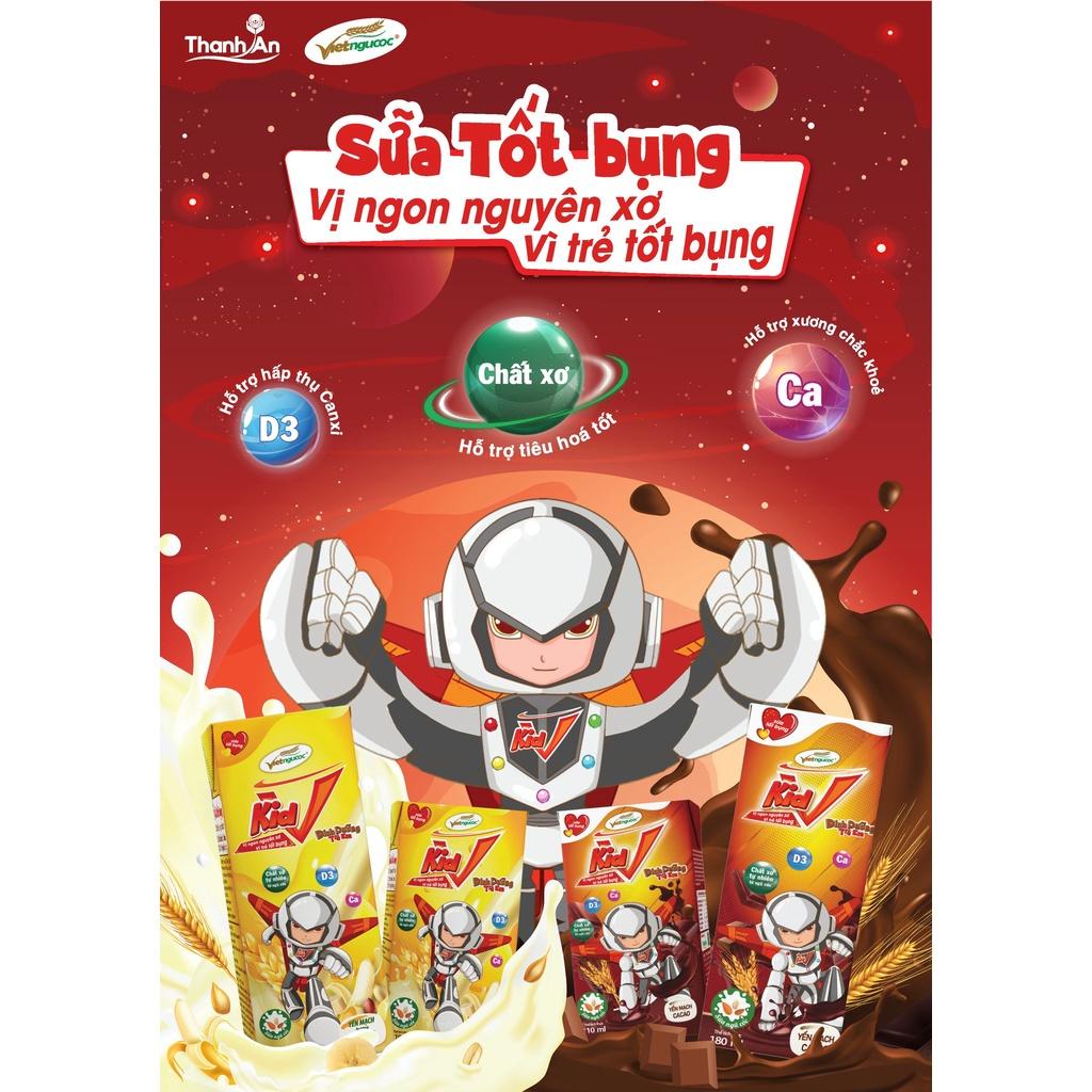 Thùng 48 Hộp Sữa Yến Mạch Vkid VIỆT NGŨ CỐC Cho Bé Thơm Ngon Hương Vị Cacao 110ml/Hộp