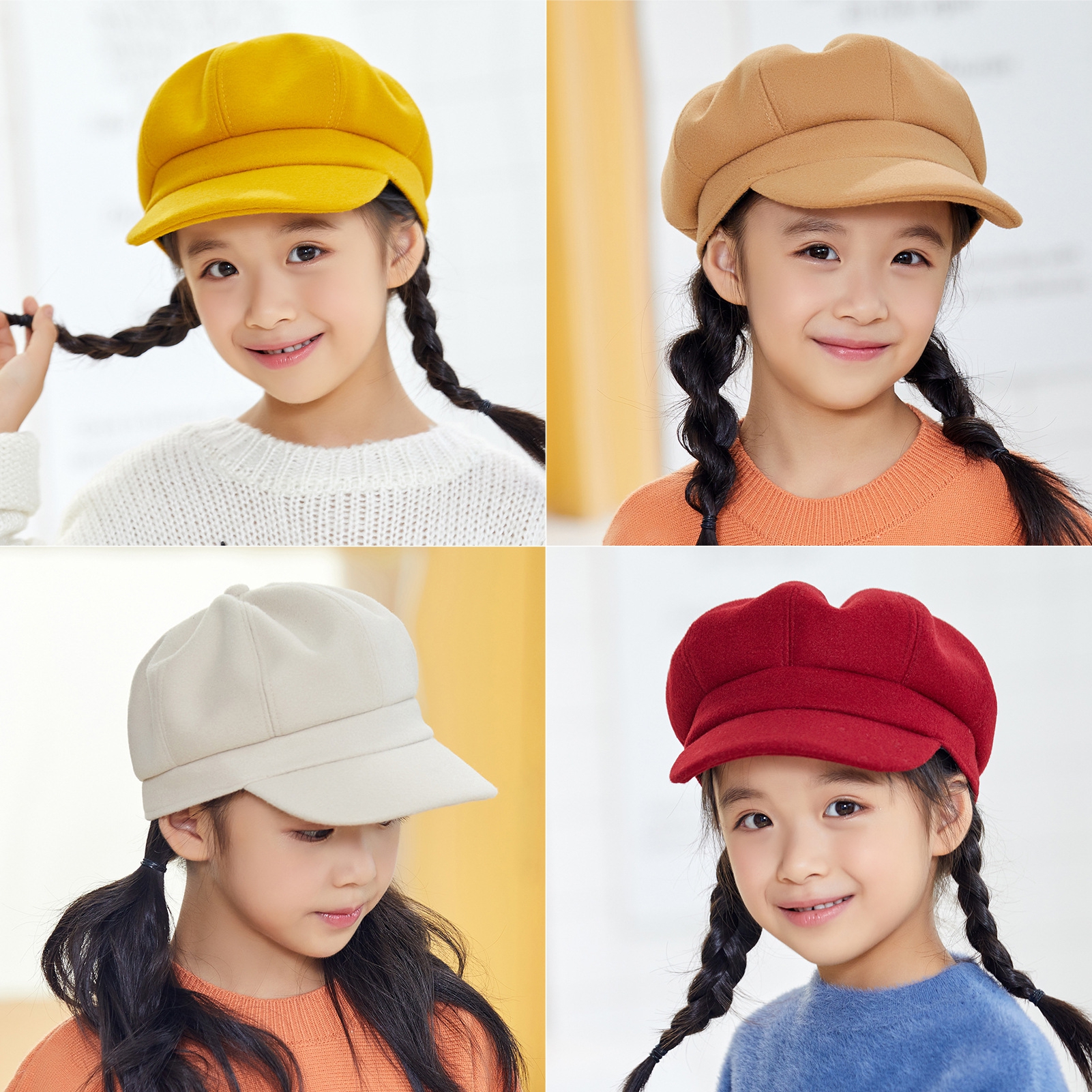 Mũ nón nồi, beret cho bé gái phong cách HÀN QUỐC - màu trơn