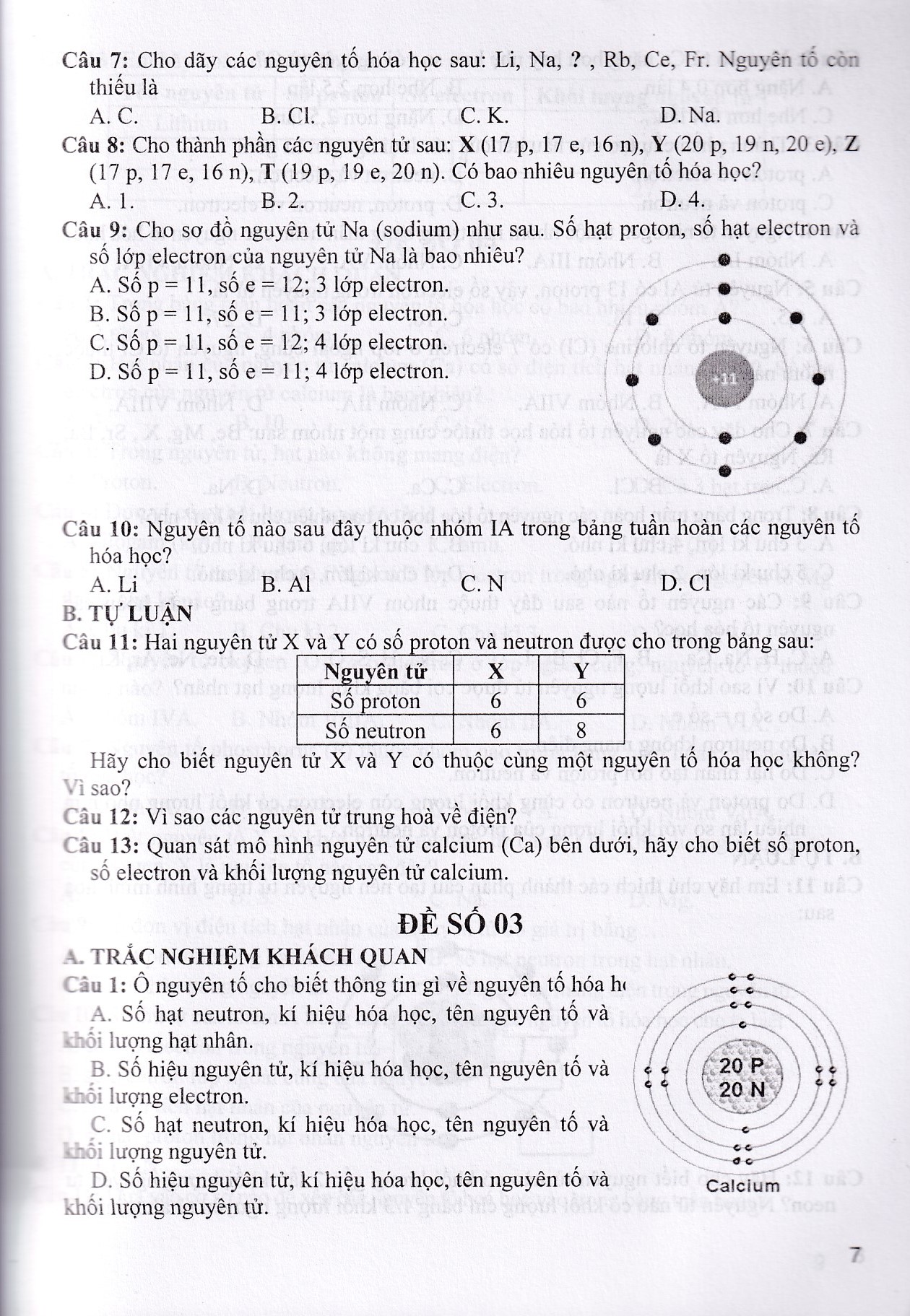 Tuyển tập đề kiểm tra định kì Khoa Học Tự Nhiên lớp 7 (Dùng chung cho các bộ SGK)