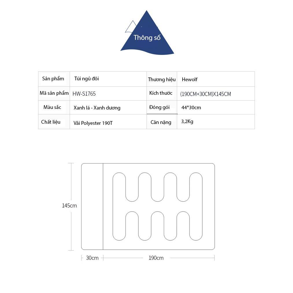 Túi ngủ đôi, túi ngủ văn phòng, túi ngủ du lịch Hewolf- S1765