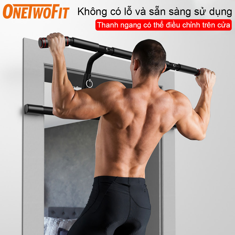 OneTwoFit Thanh ngang có thể điều chỉnh trên cửa Pull-up bar Thanh tập xà đơn treo tường gắn cửa OT216