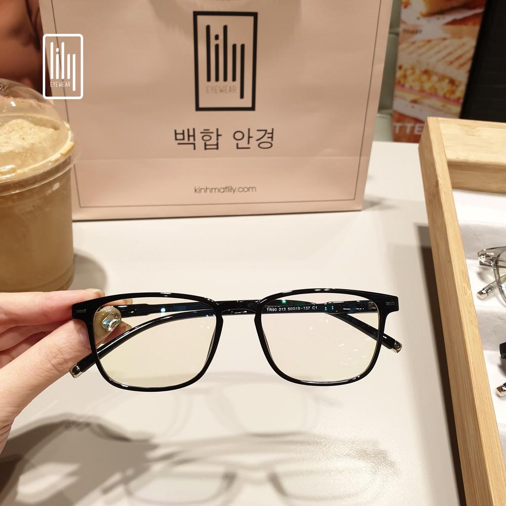 Gọng kính cận vuông nam nữ Lilyeyewear chất liệu nhựa dẻo phụ kiện thời trang 213