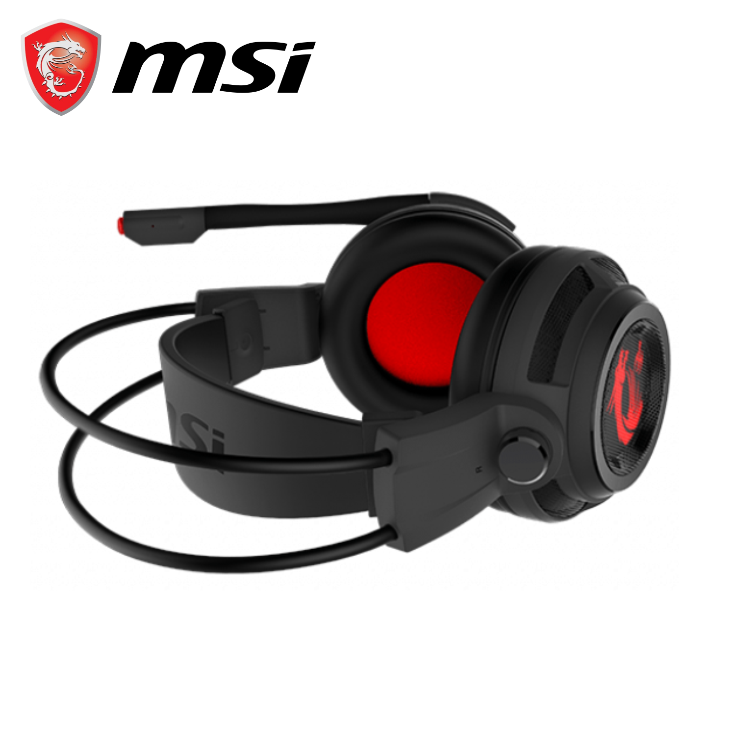 Tai Nghe Chụp Tai Gaming MSI DS502 Âm Thanh 7.1, Tích Hợp Mic, Dây Cắm USB Dài 2M - Hàng Chính Hãng