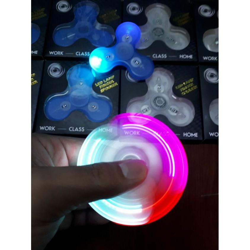 Fidget Spinner - Món đồ chơi Con Quay 3 Cánh Nhựa Trong có LED