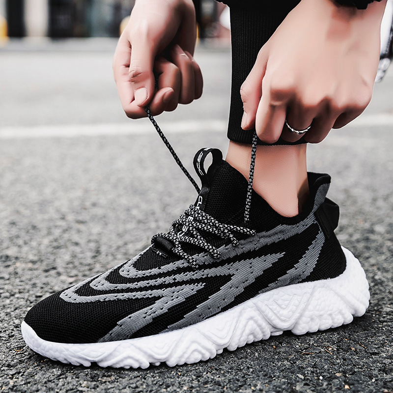 Giày Thể Thao Nam GEMI- Giày Sneaker Màu Trắng - Đen, Giày Thể Thao Ôm Chân, Thoáng Mát - G5175
