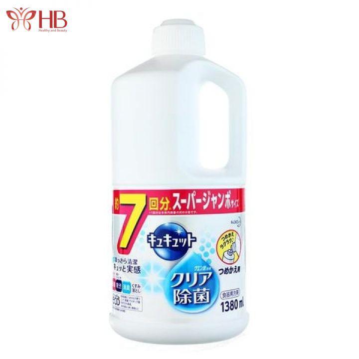 Nước rửa bát đậm đặc Kyukyuto KAO 1380ml Nội Địa Nhật Bản (shop giao mùi ngẫu nhiên