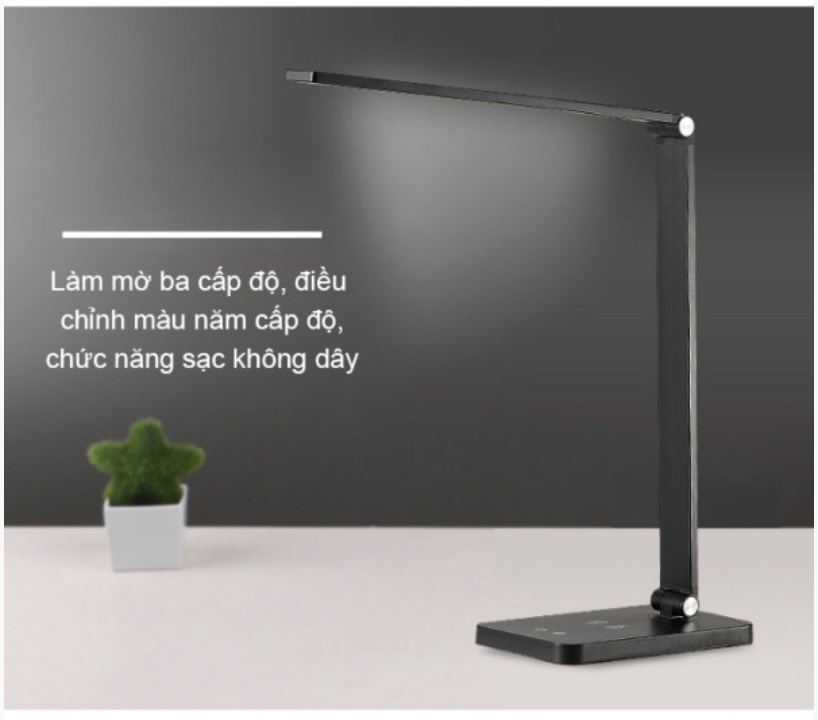 Đèn LED Để Bàn Artistic Creation Grey tích hợp sạc không dây