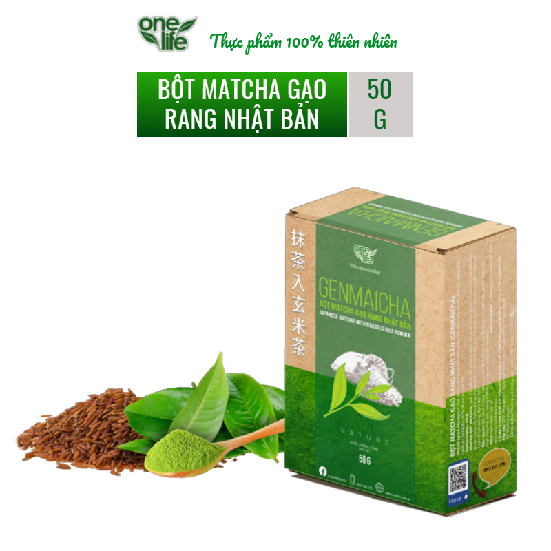 Genmaicha – Bột Matcha Gạo Rang Nhật Bản Cao Cấp OneLife - Hộp 50 gr