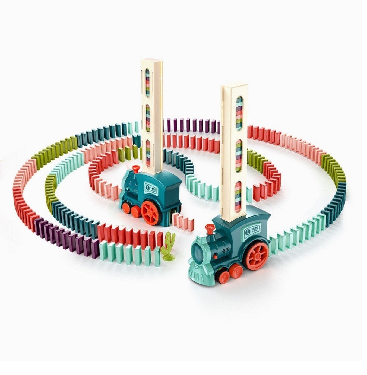 Đồ Chơi Xe Lửa Domino Train Xếp Domino Tự Động Cho Bé Vui Nhộn