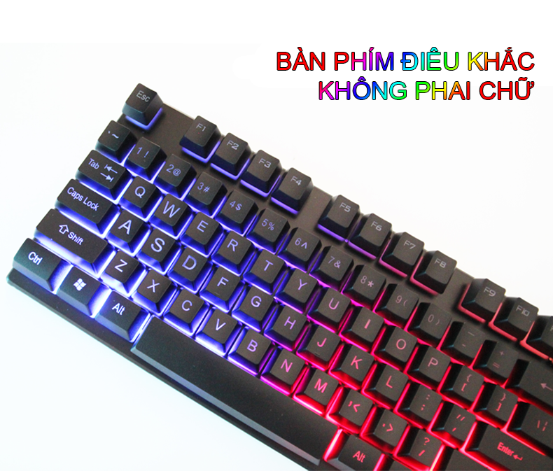 Bộ bàn phím chuột HUYLONG HL-2145 giả cơ chuyên game đèn led 7 màu xuyên phím - HÀNG CHÍNH HÃNG