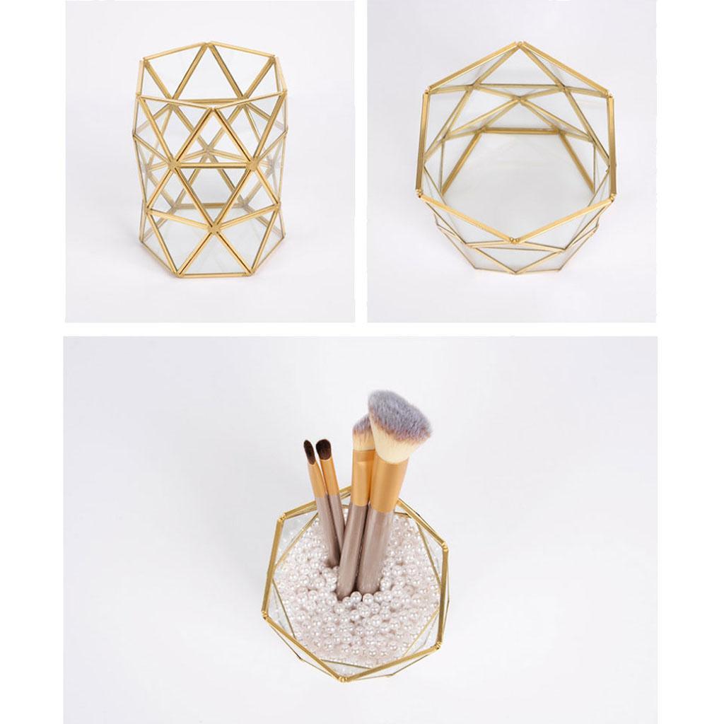 Elegant Glass Makeup / Make Up Brush Holder Pot, Cosmetic Organizer Storage, Convenient