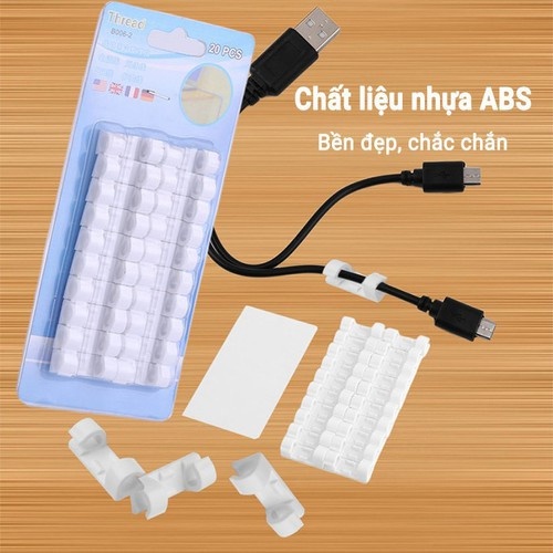 Nẹp Cố Định Dây Điện Kẹp Giữ Cáp Sạc Nẹp Dây Điện Chống Rối Dán Tường