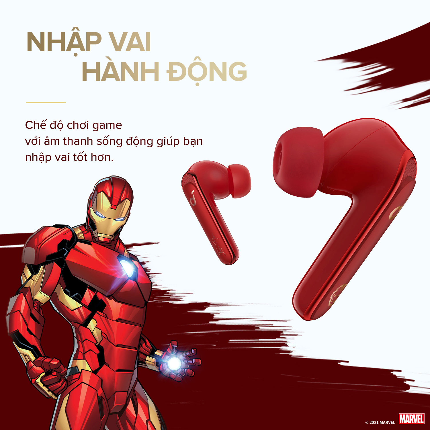 Tai nghe không dây SOUNDCORE Life P3 Marvel Edition, chống ồn chủ động ANC, chống nước IPX5, thời gian dùng 35 giờ, sạc nhanh 10p nghe 2 tiếng, 6 micro thu âm hỗ trợ giảm nhiễu ồn môi trường - A3939H