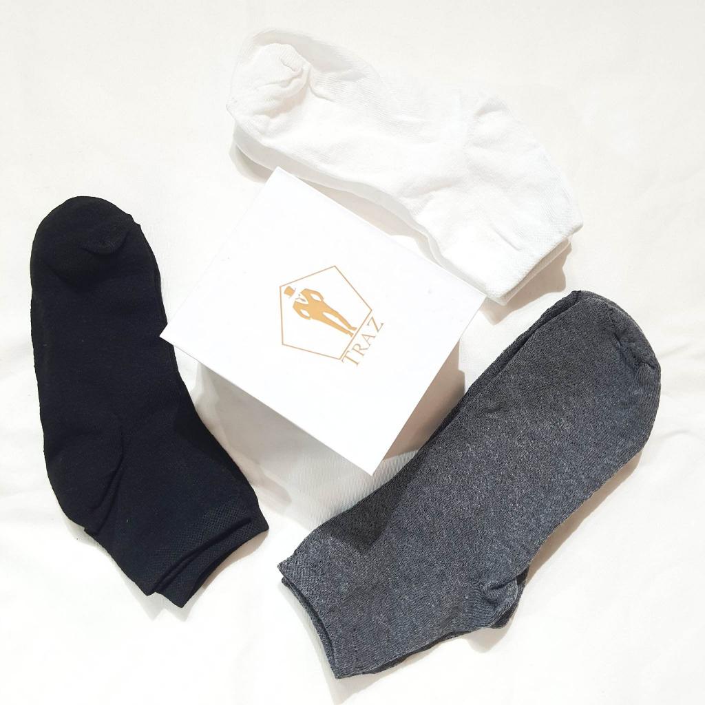 Vớ Tất Trơn Cổ Cao TRAZ Nam Nữ Trắng Đen Xám Unisex Style Hàn Quốc