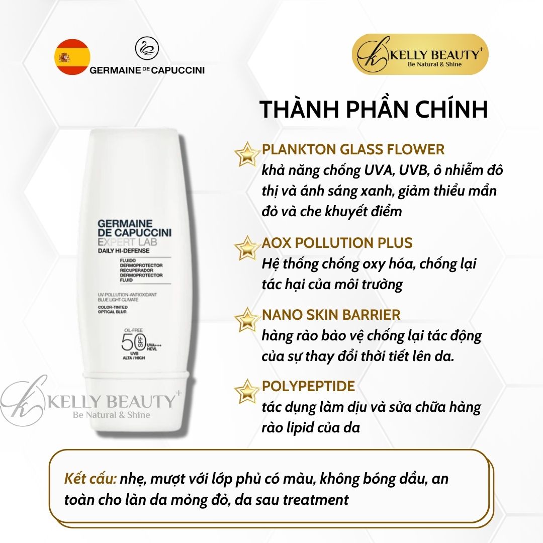 Kem Nền Chống Nắng Cho Da Nhạy Cảm Germaine Expert Lab Daily Hi-Defense SPF 50, PA+++ | Kelly Beauty