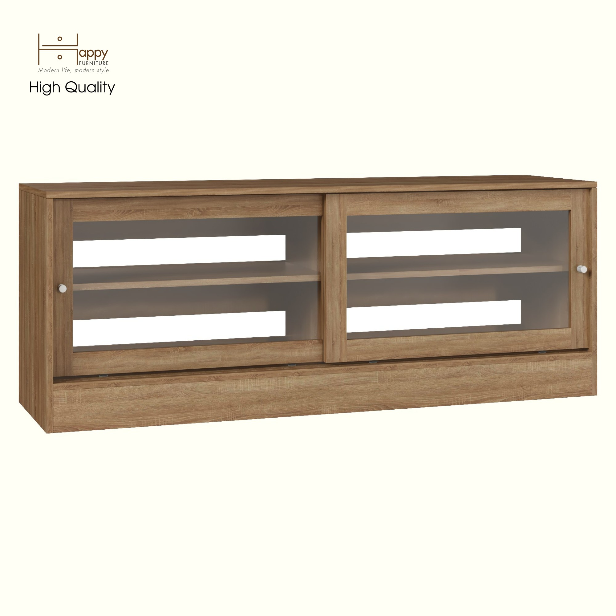 [Happy Home Furniture] SCANDINA, Tủ đựng đồ cửa kính - 2 cánh lùa, 160cm x 45cm x 62cm ( DxRxC), TCL_028