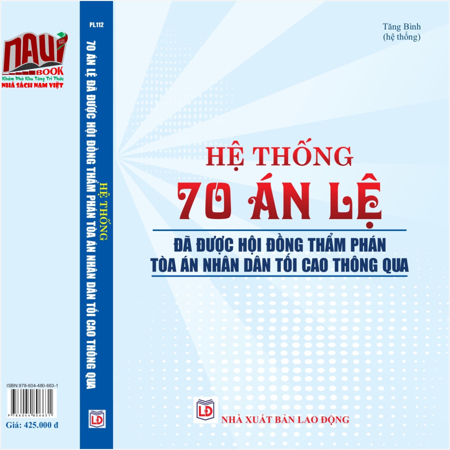 Sách Hệ Thống Án Lệ của Hội Đồng Thẩm Phán Tòa Án Nhân Dân Tối Cao - V2291T